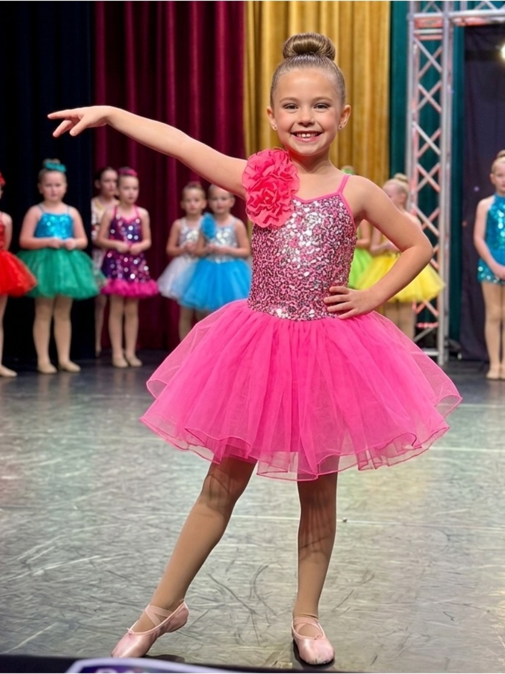 Kids Hot Pink Sequin & Tulle Costume Dress